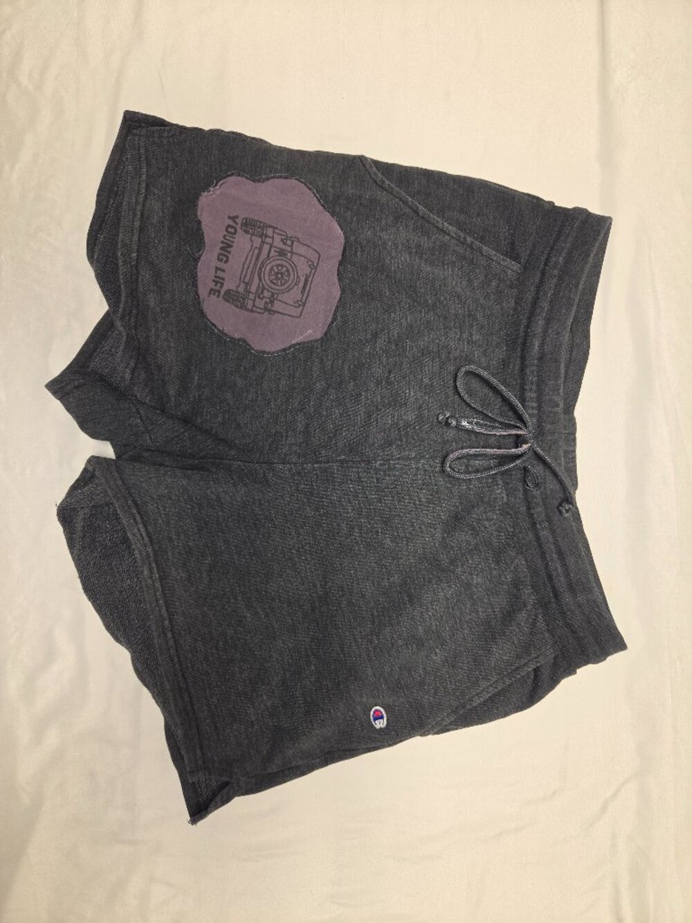 Champion Young Life Charcoal Gray Fleece Sweat Shorts Size Medium